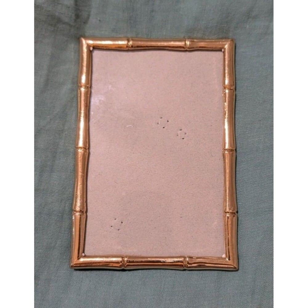 Gold Bamboo Picture Frame 4x6 Concepts In Time Hollywood Regency Retro MCM Decor